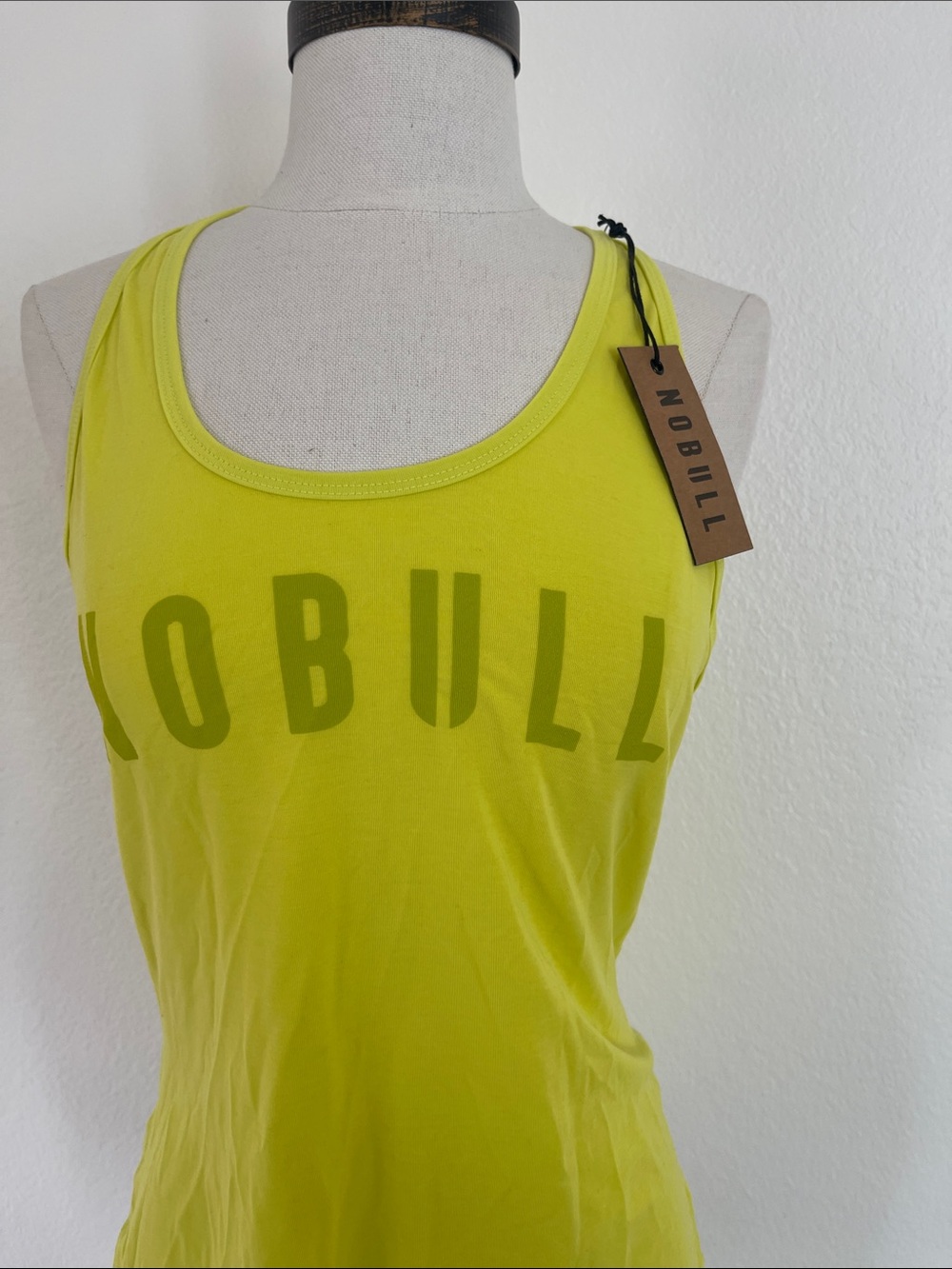 NWT NoBull Project Neon Yellow Racerback Tank Top Medium M - Picture 2 of 7